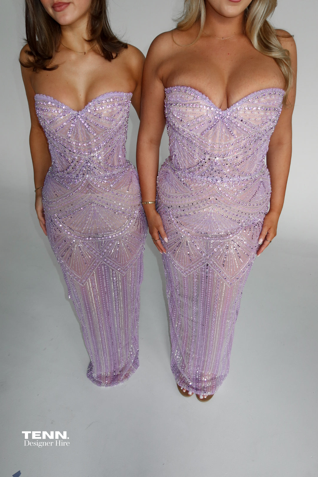 Albina Dyla Luxury Lilac Embellished Gown TENN Designer Hire