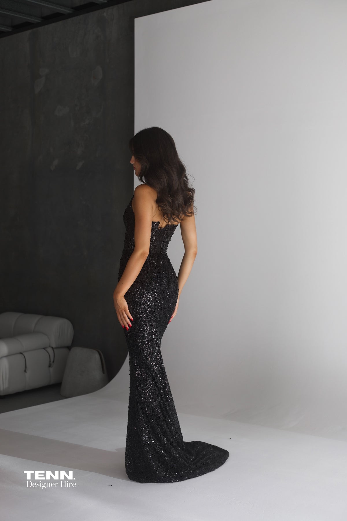 Albina Dyla Midnight Hand-Beaded Designer Dress – TENN Designer Hire