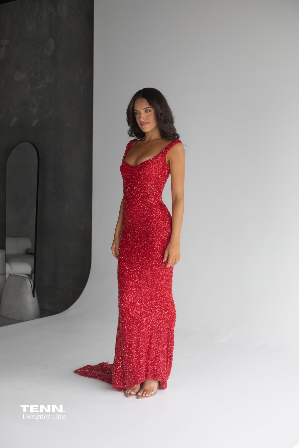 Albina Dyla Scarlett Gown Red – TENN Designer Hire