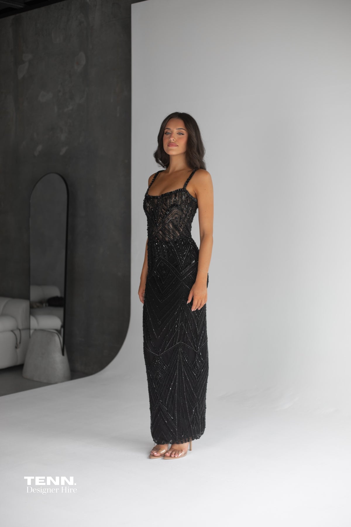 Albina Dyla Siren Designer Gown Black – TENN Designer Hire