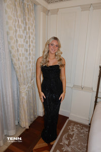 Albina Dyla x TENN Custom Mylee Couture Gown in Black TENN Designer Hire