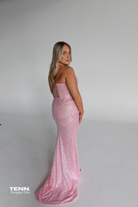 Albina Dyla x TENN Gold Luxury Gown TENN Designer Hire