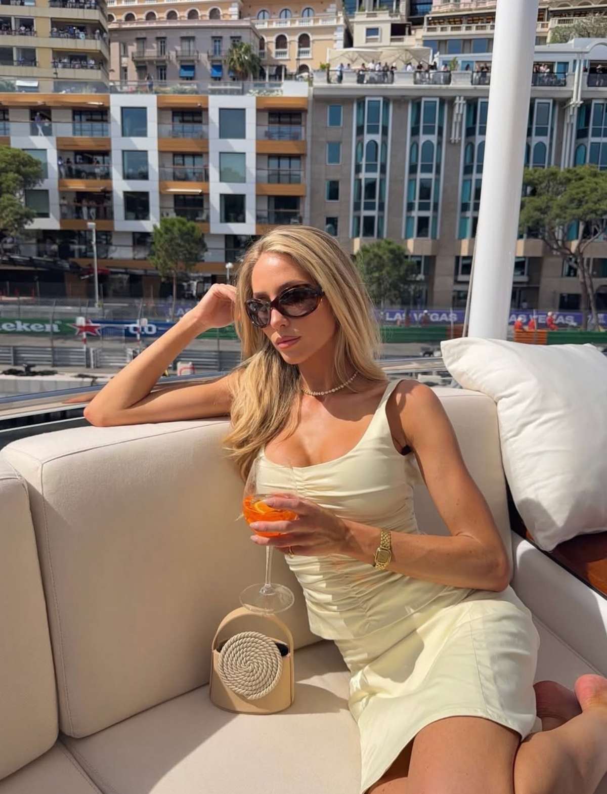 Ance Gria Atlein Top & Midi Skirt Set in Cream TENN Designer Dress Hire