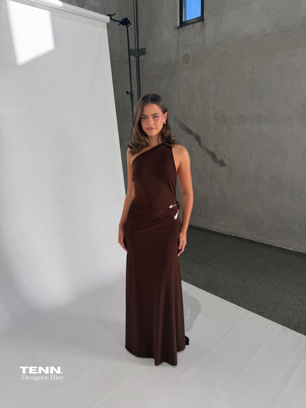 Ance Gria Gaia Dress Brown TENN Designer Hire