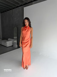 Arcina Ori Gaia Papaya Cowl Neck Dress – TENN Designer Hire