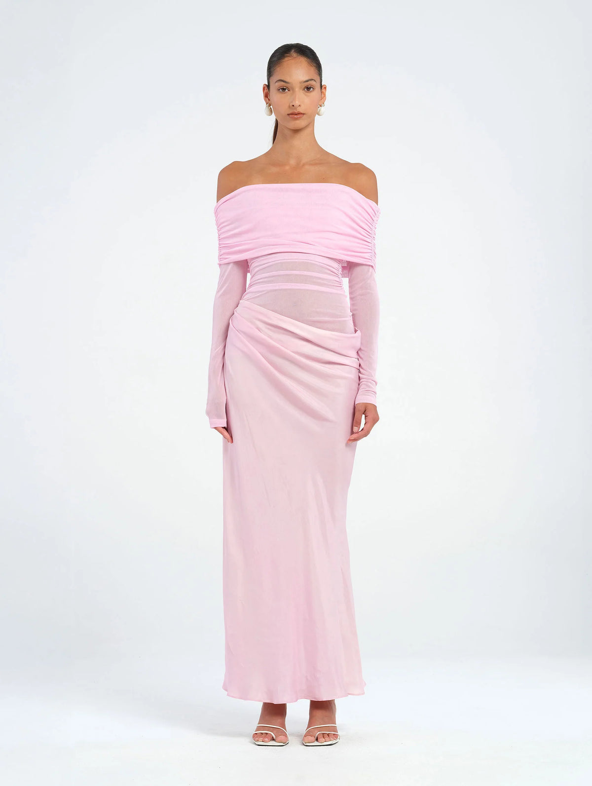 Yasmin Off Shoulder Maxi Dress - Pink