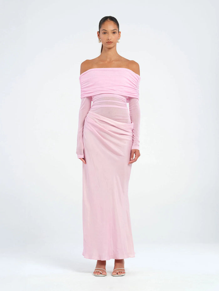 Yasmin Off Shoulder Maxi Dress - Pink