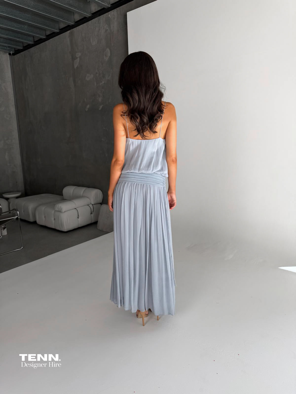 Bec And Bridge Camille Blouson Maxi Dress Cloud Blue Formal Dress TENN Designer Hire