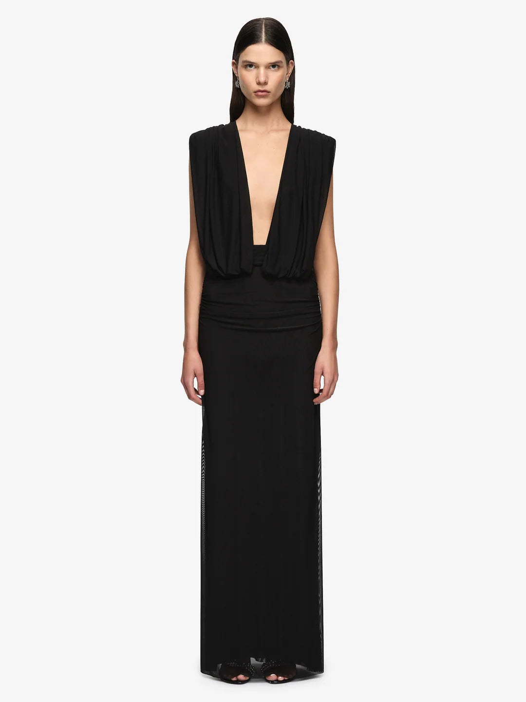 Bec + Bridge Isora Black Ruched Maxi Dress TENN Designer Hire