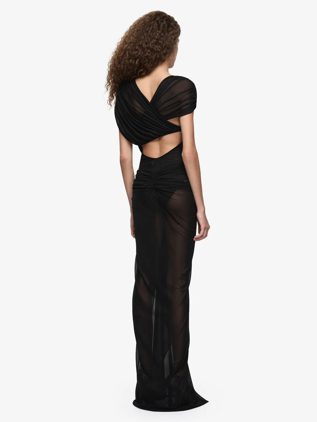 Bec + Bridge Leia Black Draped Neckline Dress TENN Designer Hire
