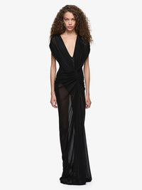 Bec + Bridge Leia Black Ruched Maxi Dress TENN Designer Hire