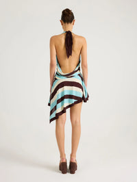 Benni Alex Onda Stripe Asymmetric Skirt Dress TENN Designer Hire