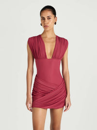 Benni Noa Formal Mini Dress Rose Wine TENN Designer Hire
