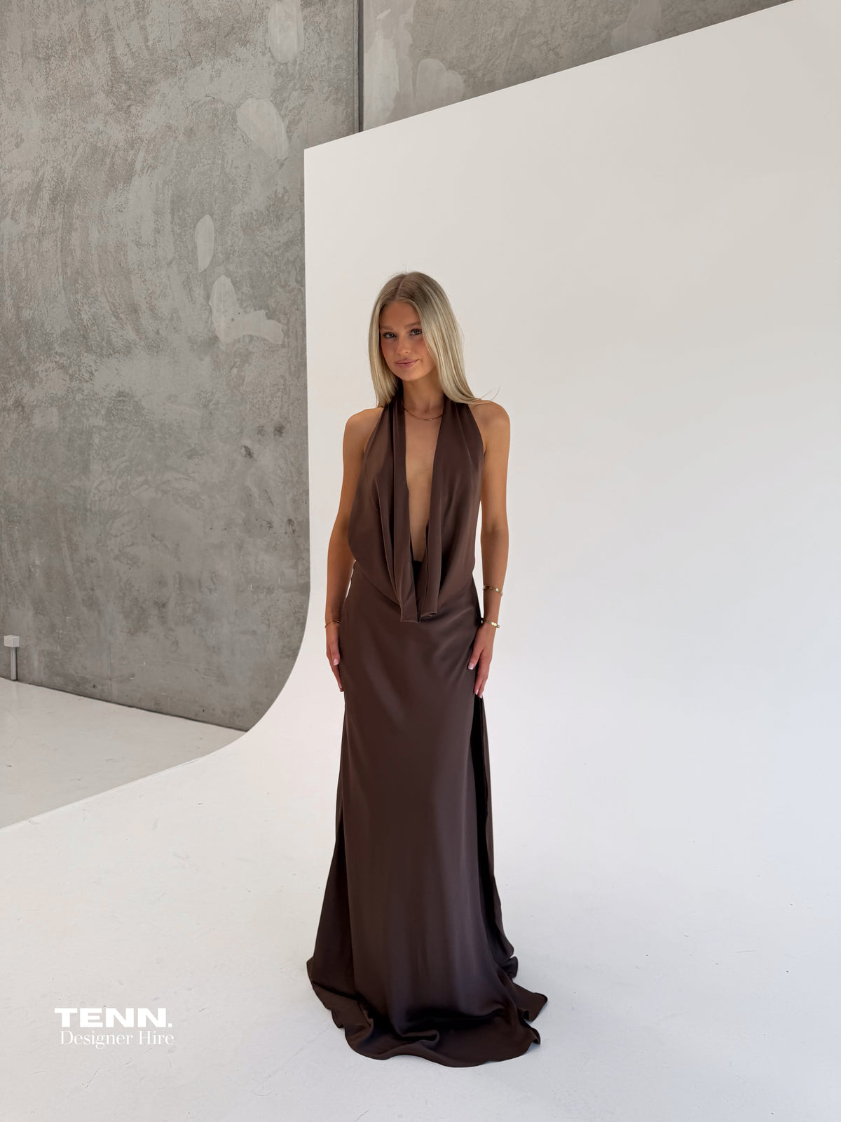 Calia Collection Kaia Formal Dress Chocolate TENN Designer Hire