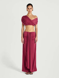 Celia Top and Maxi Skirt - Rose Wine