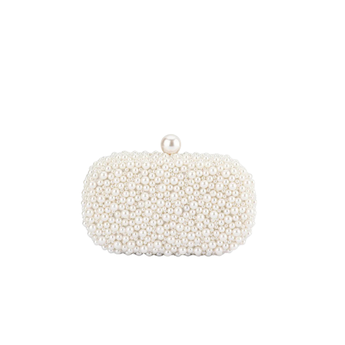 Valentina Pearl Clutch - Ivory