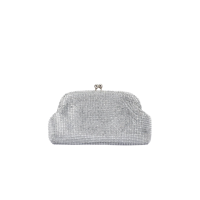 Ela Crystal Clutch - SIlver