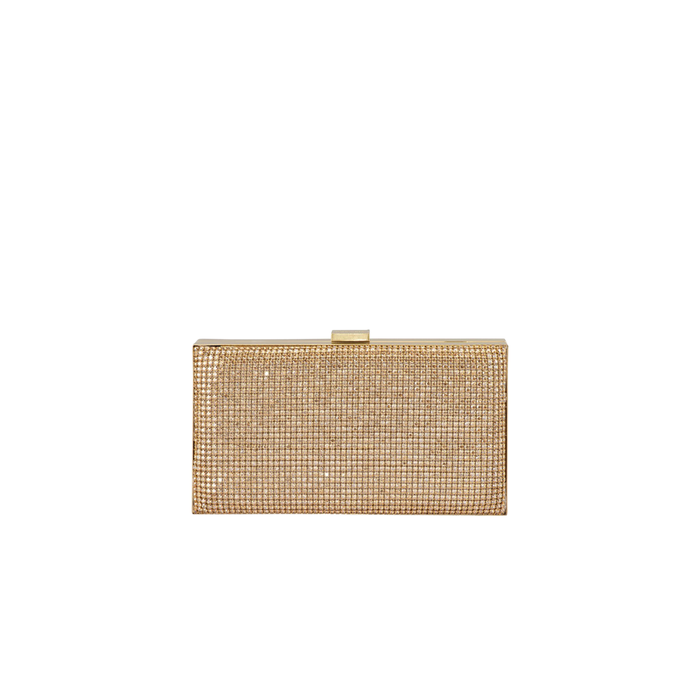 Stef Crystal Box Clutch - Gold