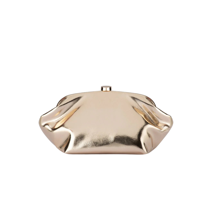 Tally Metallic Clutch - Gold