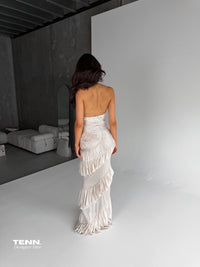 Datt Official Ammonite Halter Dress Ivory – TENN Designer Hire