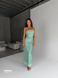 Fait Par Foutch Elizabeth Dress Jade Green Hire TENN Designer Hire