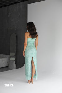 Fait Par Foutch Elizabeth Strapless Dress Malachite – TENN Designer Hire
