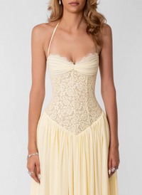 Fenity Faye Lace Dress Butter TENN Designer Hire