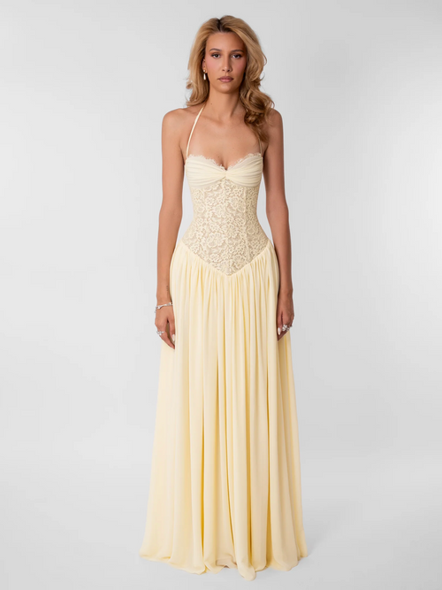 Fenity Faye Maxi Dress Butter TENN Designer Hire
