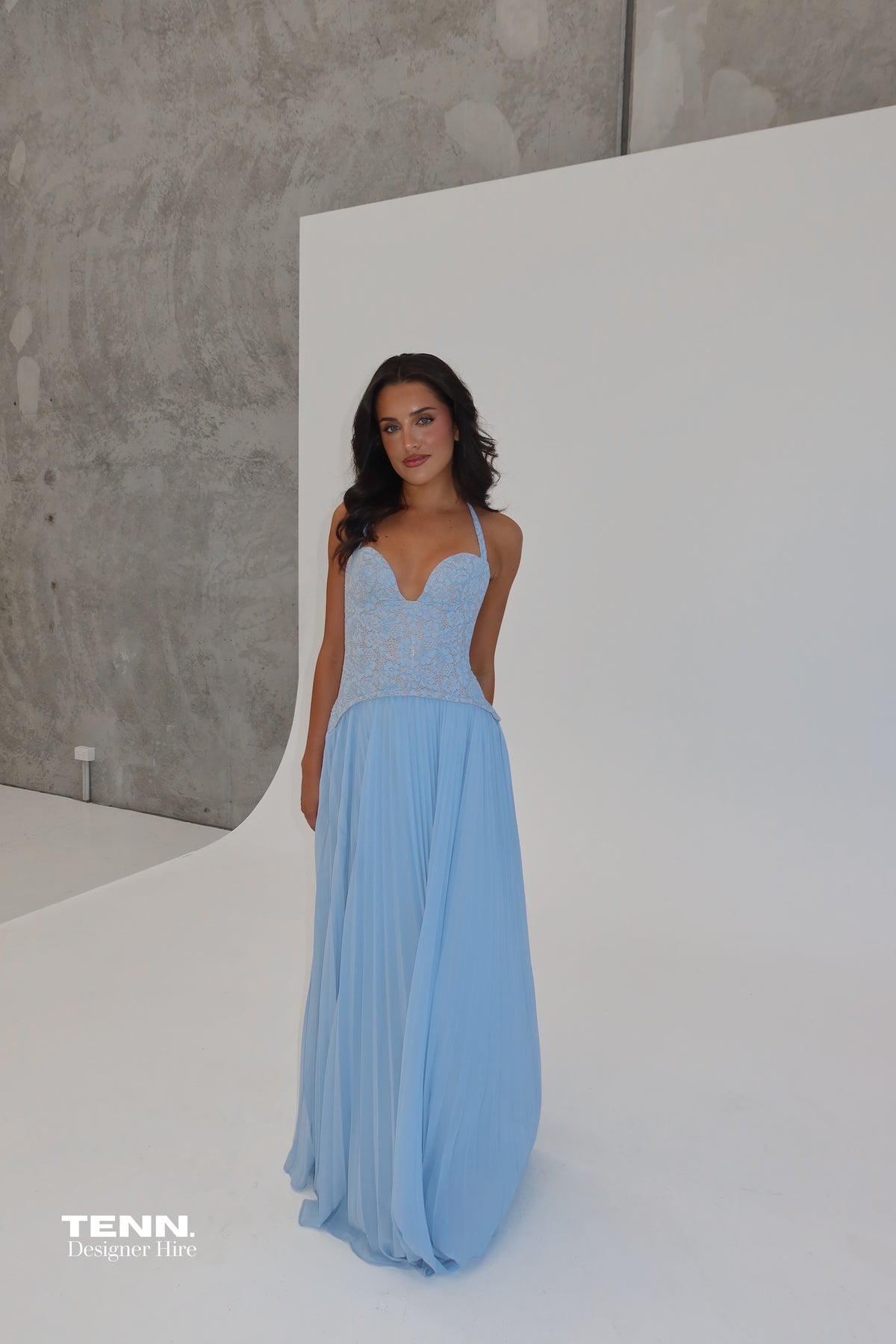 Fenity Gaia Dress Blue Lace Dress TENN Designer Hire