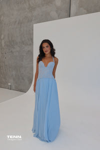 Fenity Gaia Dress Blue Lace Dress TENN Designer Hire