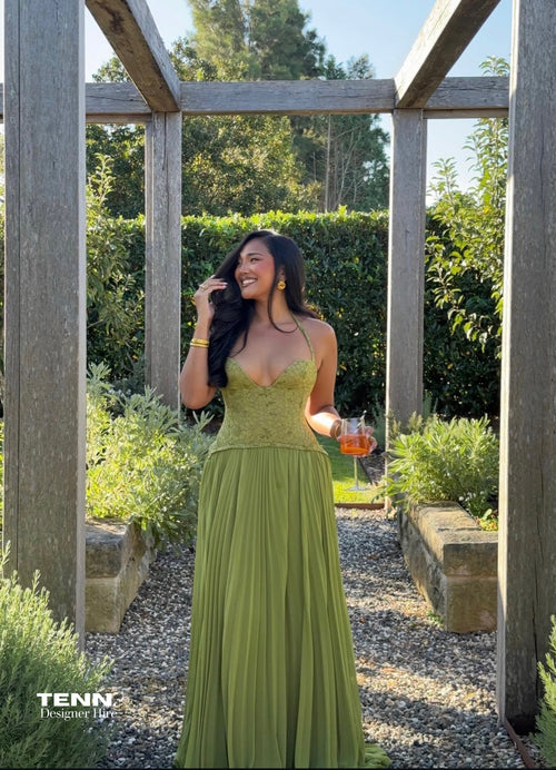 Fenity Gaia Dress Green Designer Dress Hire TENN Designer Hire