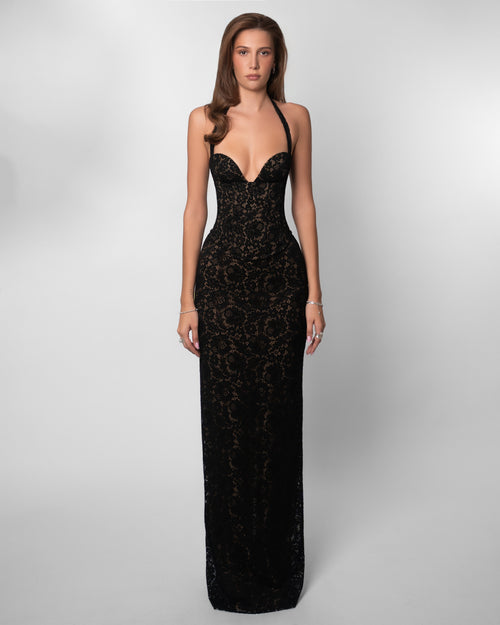 Fenity Monique Black Formal Dress TENN Designer Hire