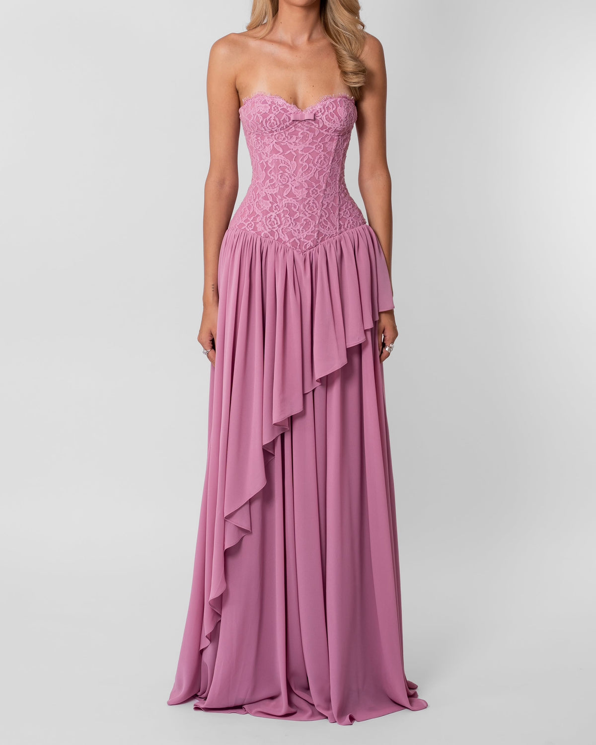 Fenity Veronica Pink Corset Lace Dress TENN Designer Hire