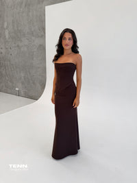 HNTR The Label Louie Gown Brown Hire TENN Designer Hire