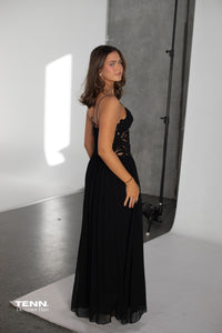Hansen And Gretal Stephanie Maxi Dress Black TENN Designer Hire