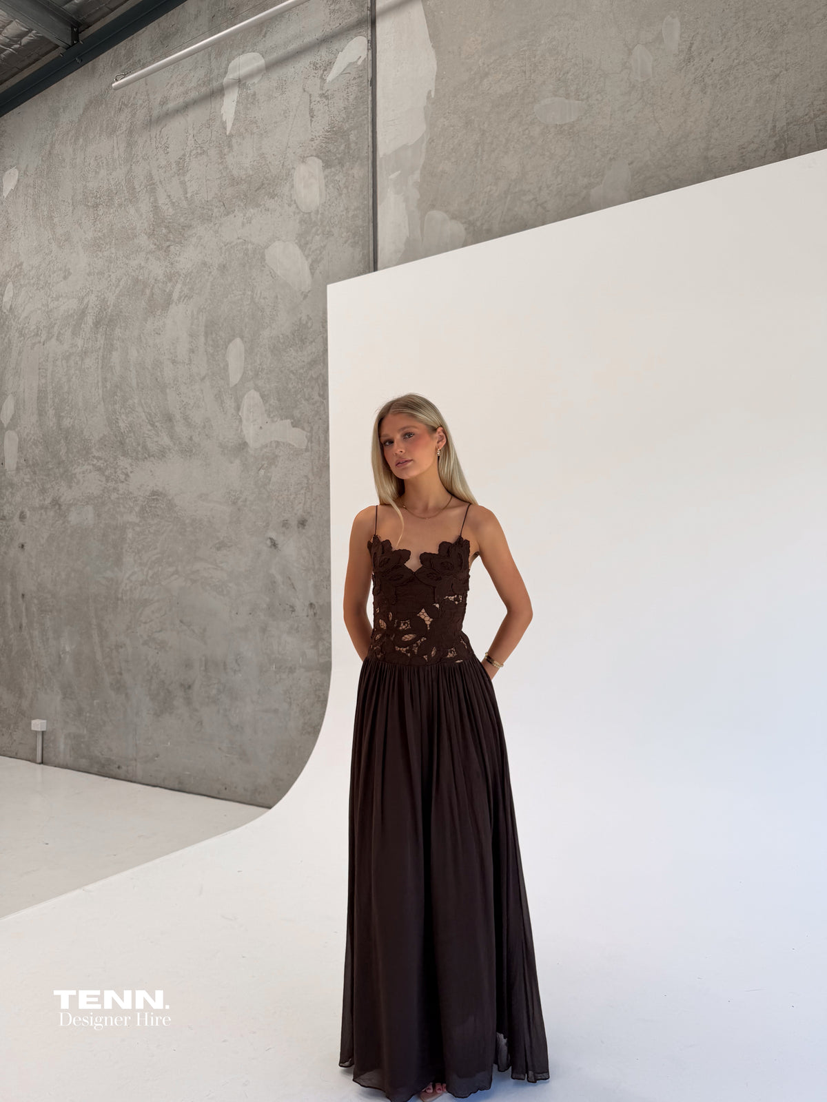 Hansen And Gretal Stephanie Maxi Dress Cedar Formal Dress TENN Designer Hire