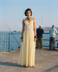 Hansen And Gretal Stephanie Maxi Dress Lemon Formal Dress TENN Designer Hire
