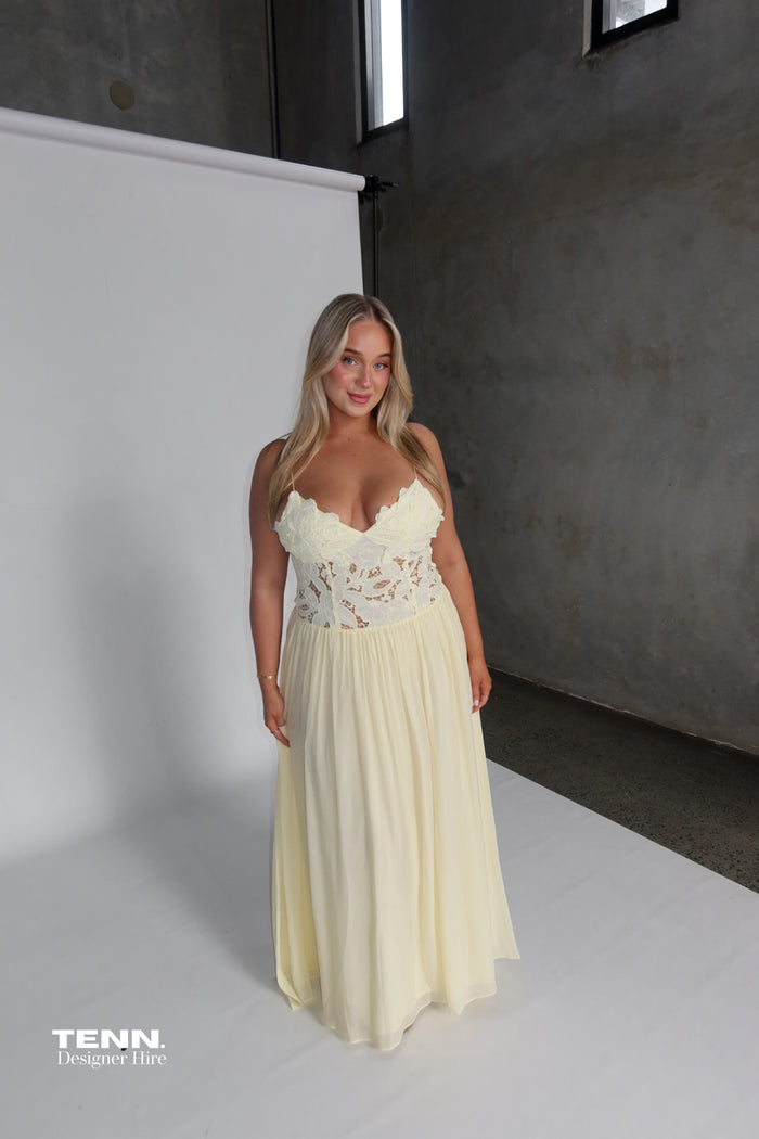 Hansen & Gretel Stephanie Lace Maxi Dress TENN Designer Hire