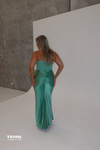 House Of CB Persephone Strapless Corset Dress Jade Green TENN Designer Hire
