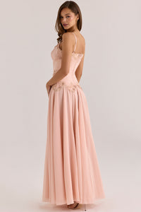 House Of CB Saloma Blush Embellished Maxi Dress TENN Designer Hire