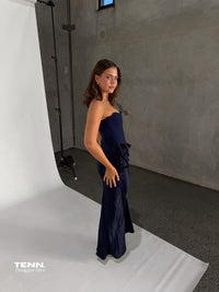 House of CB Persephone Strapless Corset Dress Navy TENN Designer Hire