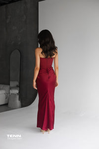 House of CB Persephone Wine Corset Maxi Dress – TENN Designer Hire