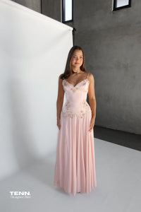 House of CB Saloma Blush Embellished Maxi Dress TENN Designer Hire