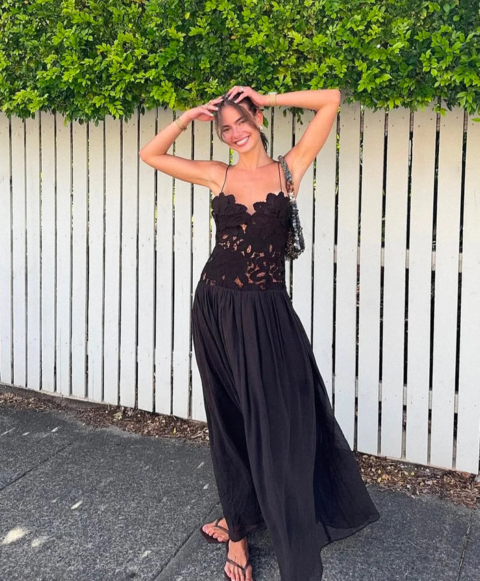 Hansen And Gretal Stephanie Maxi Dress Black TENN Designer Hire