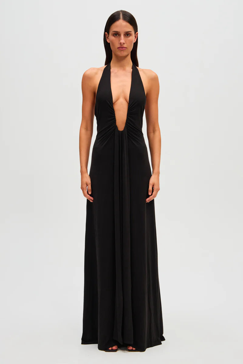 Jennifer Cupro maxi dress hire