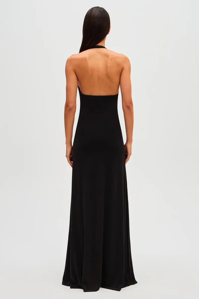 Jennifer Cupro Maxi Dress - Black