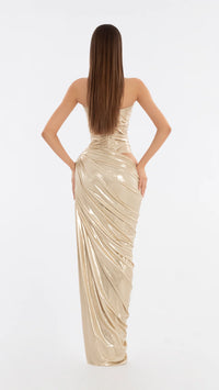 Jet Corset Gown - Metallic Gold