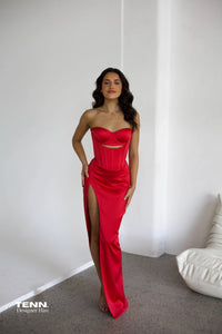 Red formal dress