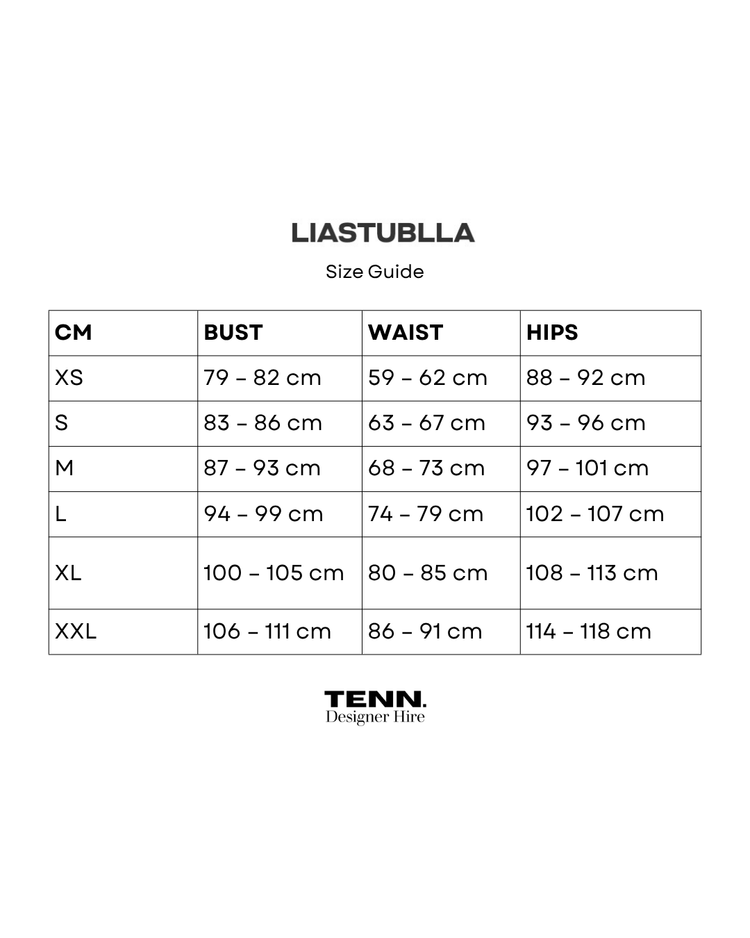 Lia Stublla Size Chart Hire formal dresses