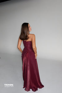 Lia Stublla Jadé Gown in Wine TENN Designer Hire